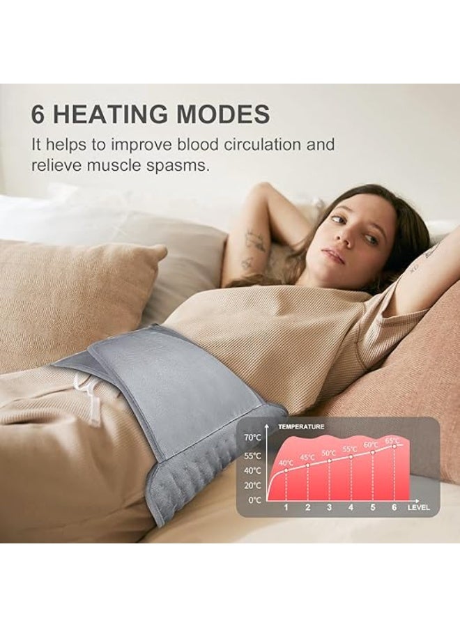 وسادة تدفئة كهربائية لتخفيف آلام الظهر والجسم بـ 6 مستويات حرارة - كمادة حرارية ناعمة قابلة للغسل للرجال والنساء - مقاس مريح - Image 5